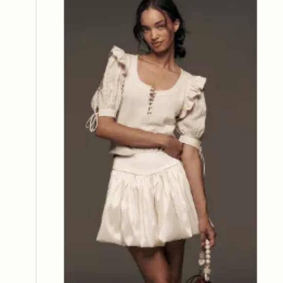 Brand New By Anthropologie Puff-Sleeve Embroidered Top - Picture 14 of 14